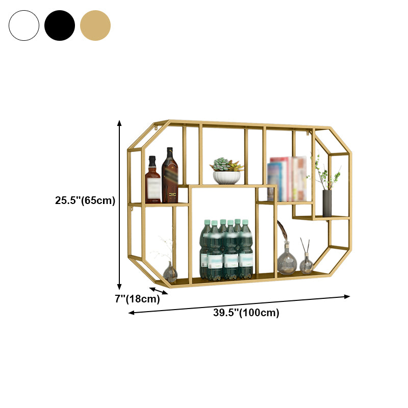 Iron Contemporary Wall Unit Bookshelf 4/5/6-Shelf Closed Back Bookshelf