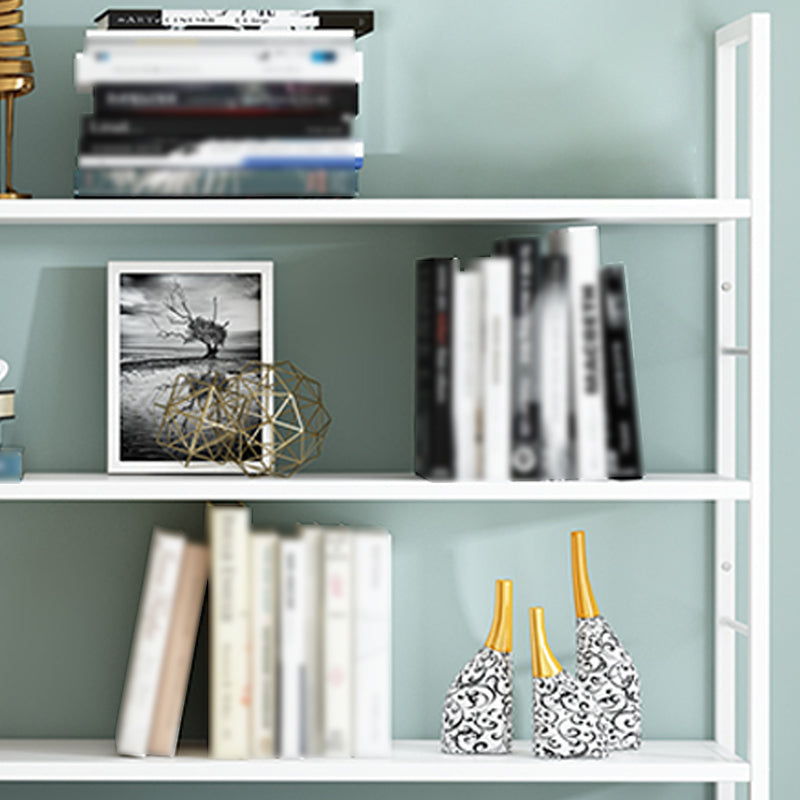 Industrial Wall Mounted Bookshelf Black and White Iron Shelf for Home