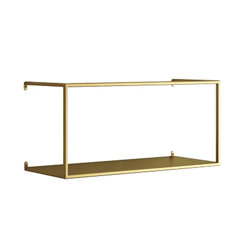Gold/Black Wall Mounted Bookshelf Iron Modern Closed Back Shelf