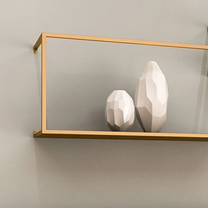 Gold/Black Wall Mounted Bookshelf Iron Modern Closed Back Shelf