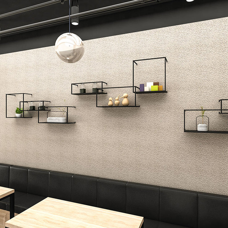 Gold/Black Wall Mounted Bookshelf Iron Modern Closed Back Shelf