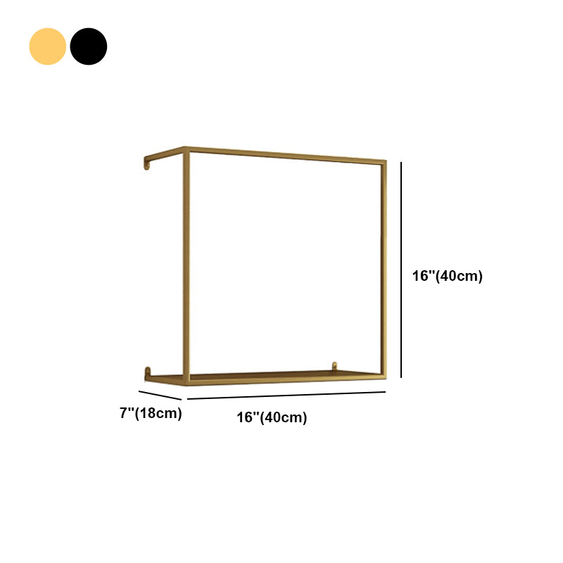 Gold/Black Wall Mounted Bookshelf Iron Modern Closed Back Shelf