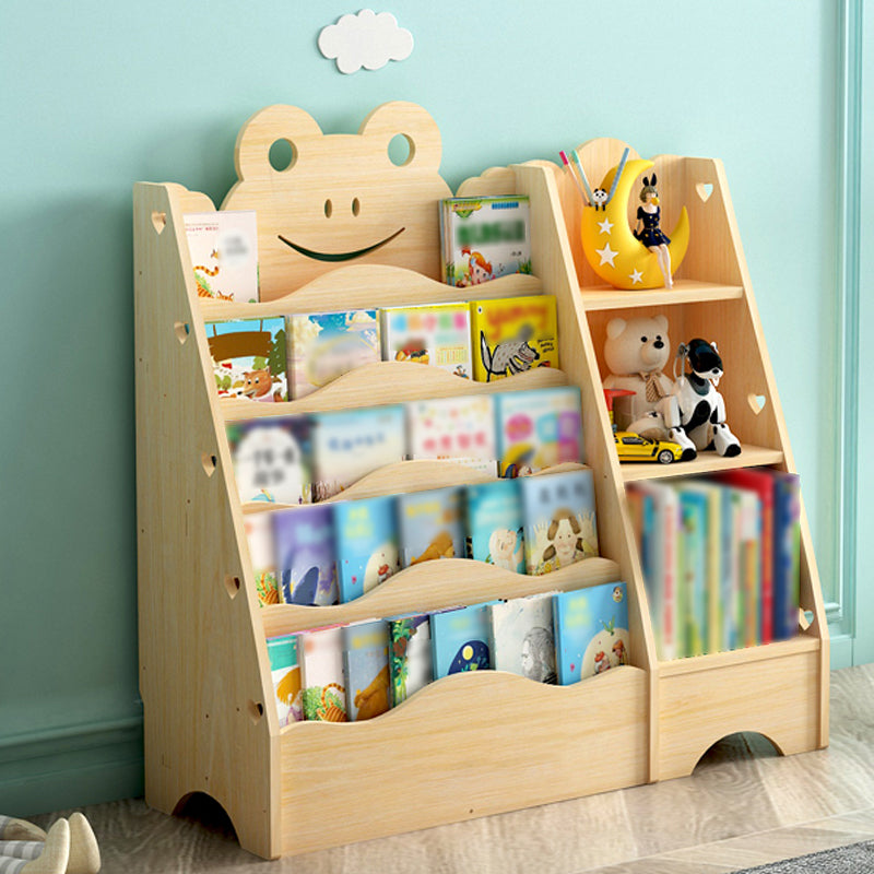 Ladder Bookcase Solid Wood Contemporary Style Bookshelf for Study Room