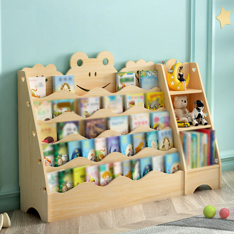 Ladder Bookcase Solid Wood Contemporary Style Bookshelf for Study Room