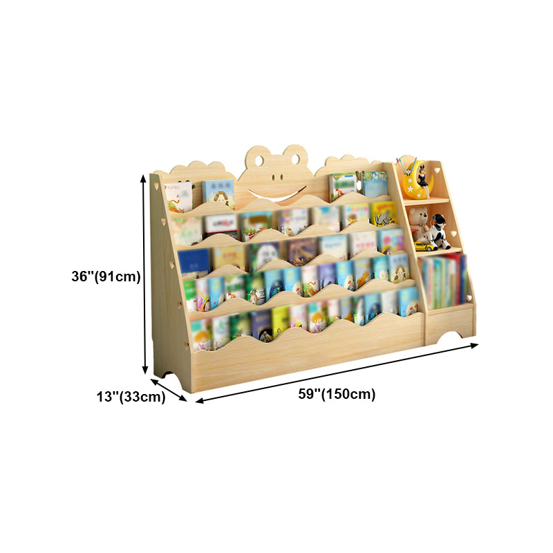Ladder Bookcase Solid Wood Contemporary Style Bookshelf for Study Room