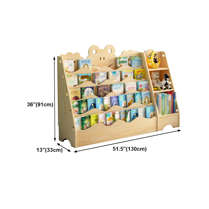 Ladder Bookcase Solid Wood Contemporary Style Bookshelf for Study Room