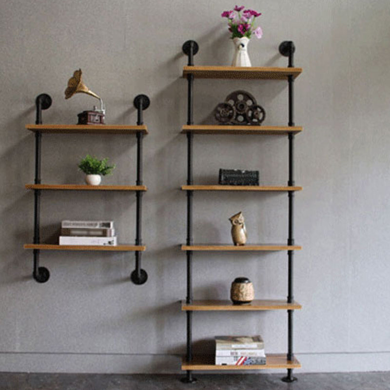 Wall Mounted Bookcase Industrial Metal Floating Shelf for Study Room