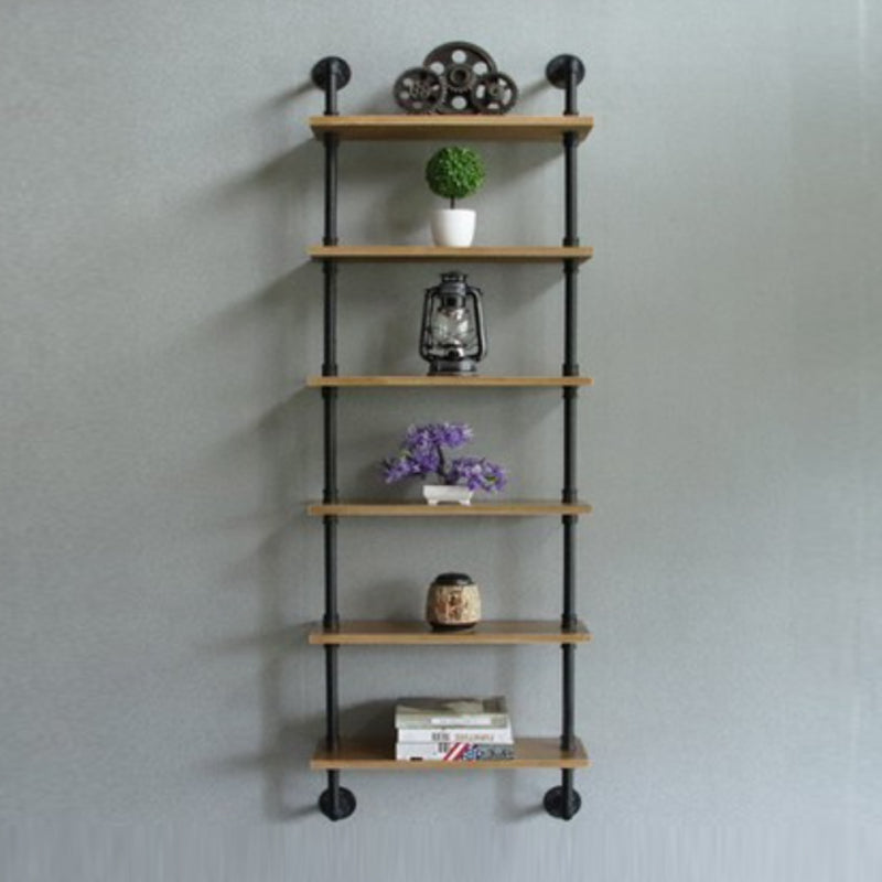 Wall Mounted Bookcase Industrial Metal Floating Shelf for Study Room