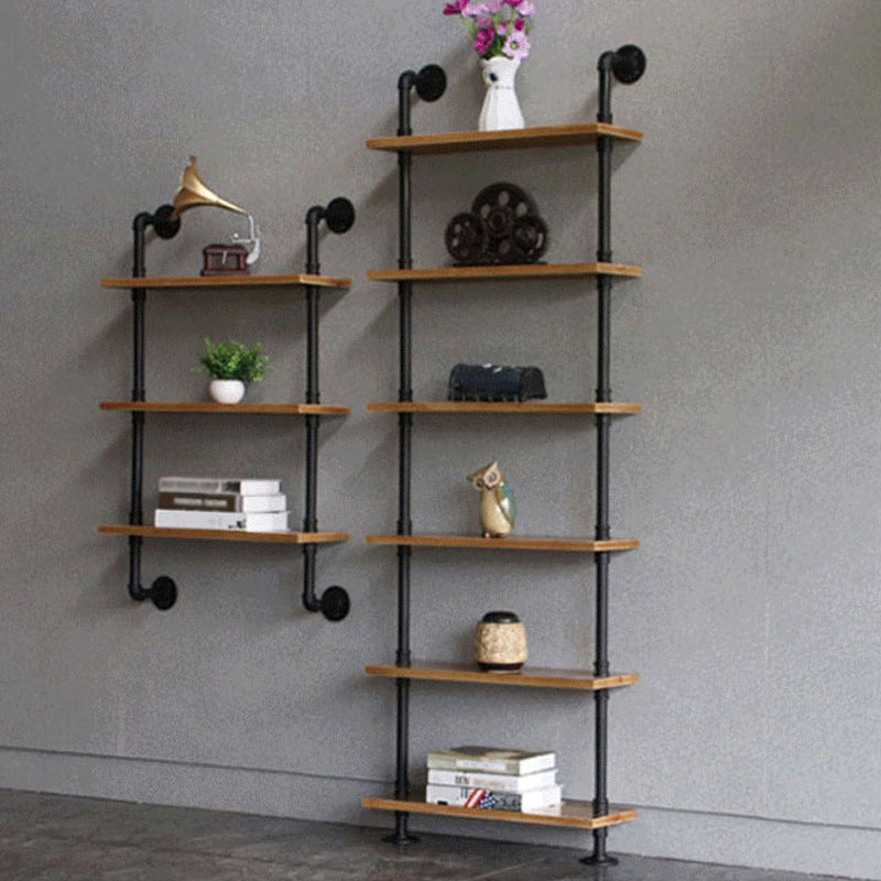 Wall Mounted Bookcase Industrial Metal Floating Shelf for Study Room