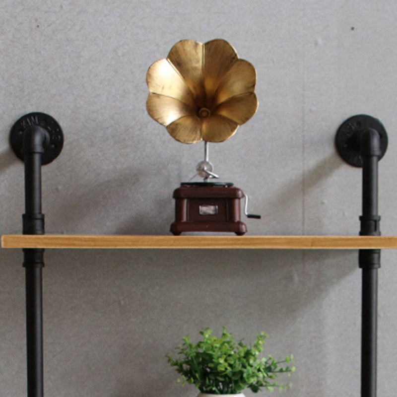 Wall Mounted Bookcase Industrial Metal Floating Shelf for Study Room