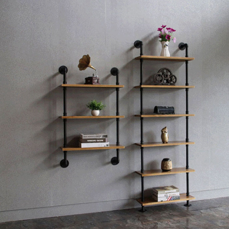 Wall Mounted Bookcase Industrial Metal Floating Shelf for Study Room