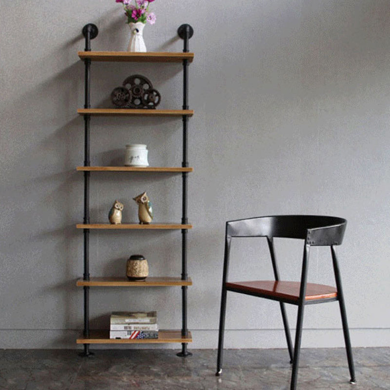 Wall Mounted Bookcase Industrial Metal Floating Shelf for Study Room