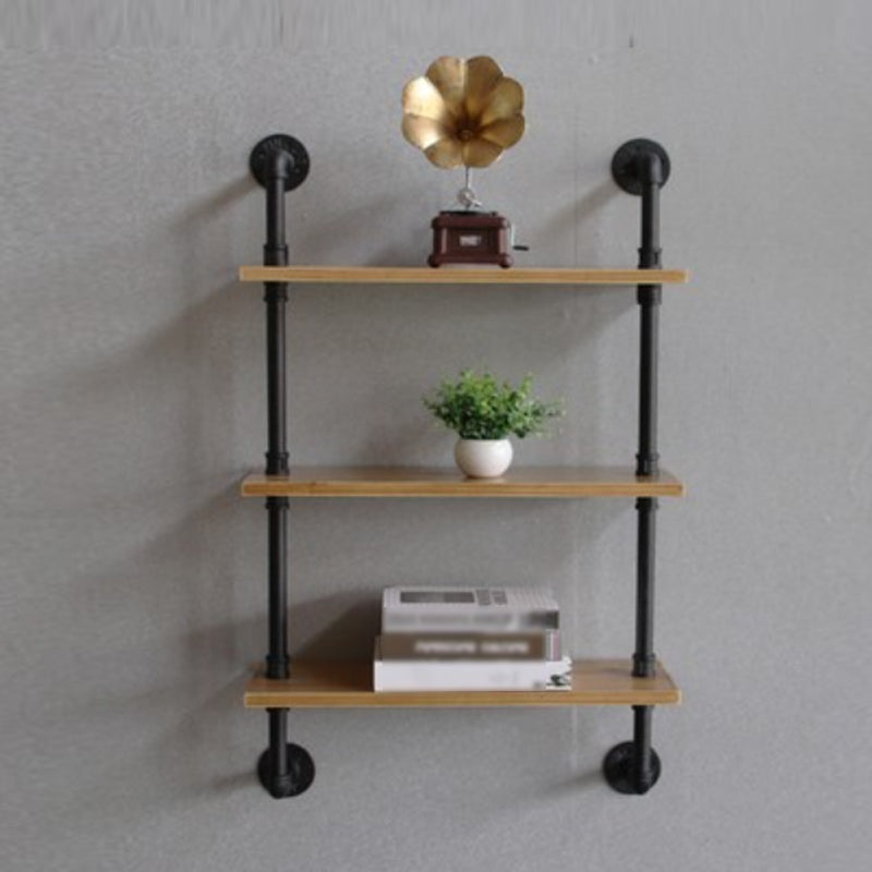 Wall Mounted Bookcase Industrial Metal Floating Shelf for Study Room