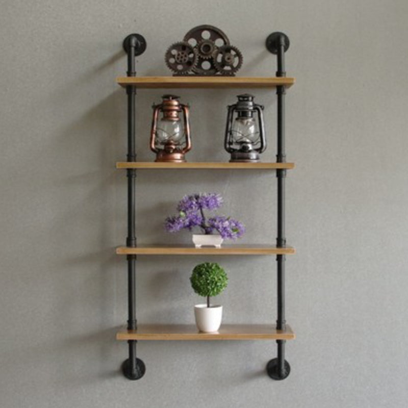 Wall Mounted Bookcase Industrial Metal Floating Shelf for Study Room