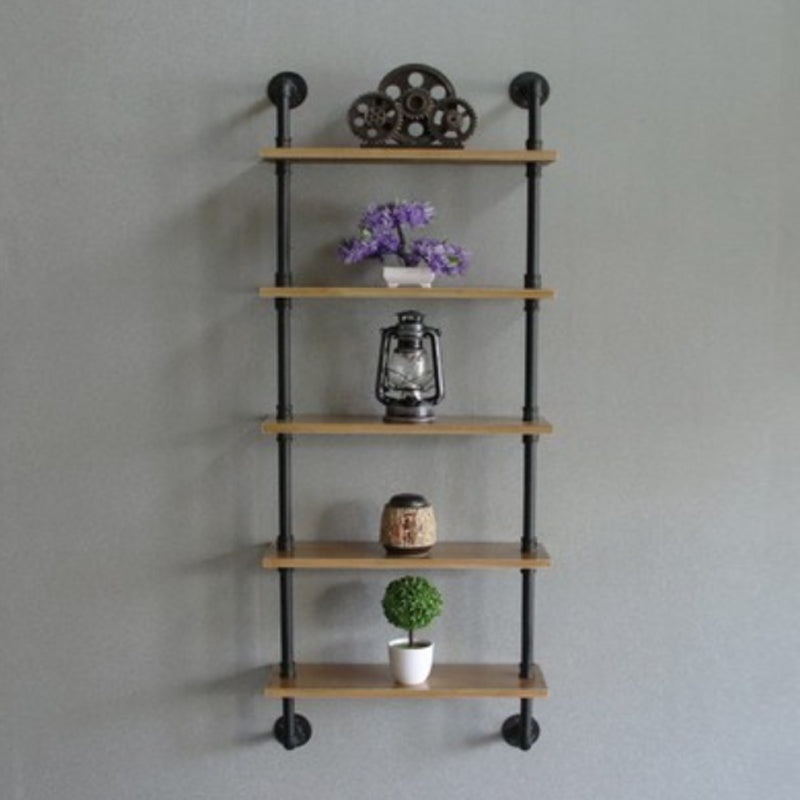 Wall Mounted Bookcase Industrial Metal Floating Shelf for Study Room