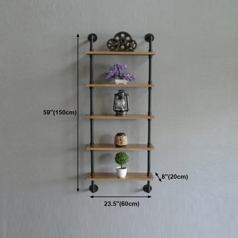 Wall Mounted Bookcase Industrial Metal Floating Shelf for Study Room