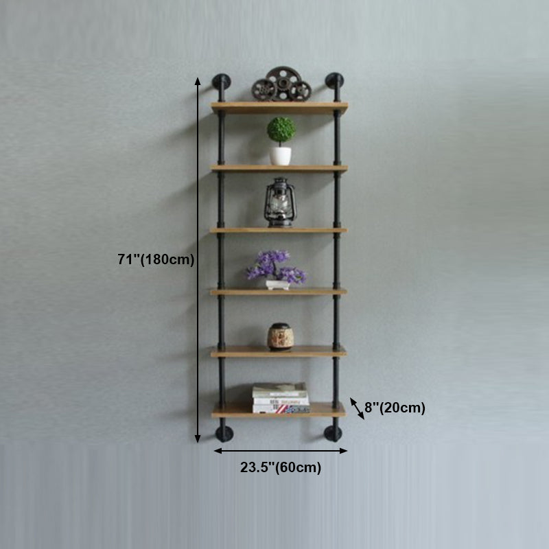 Wall Mounted Bookcase Industrial Metal Floating Shelf for Study Room