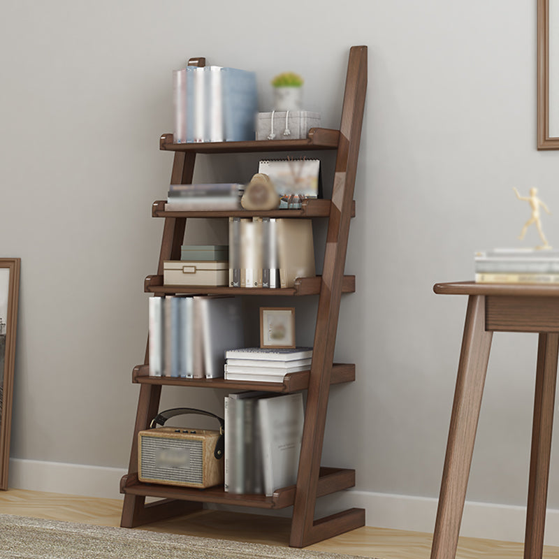 Modern Style Ladder Bookshelf Massivholzregal Bücherregal für Zuhause