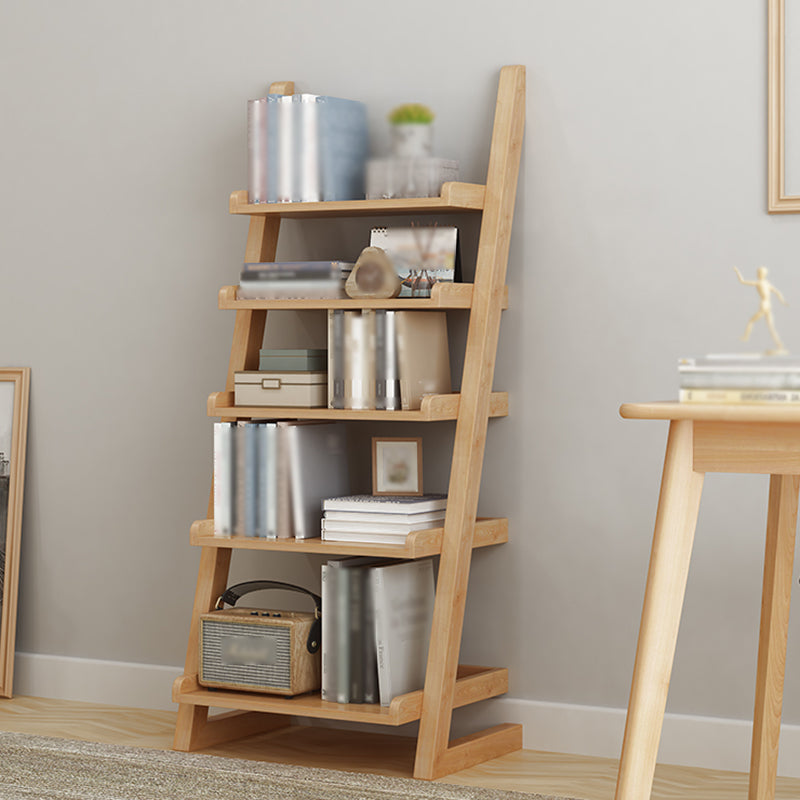 Modern Style Ladder Bookshelf Massivholzregal Bücherregal für Zuhause