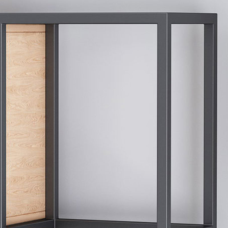 Open Metal Bookcase Minimalist Rectangular Shelf for Study Room