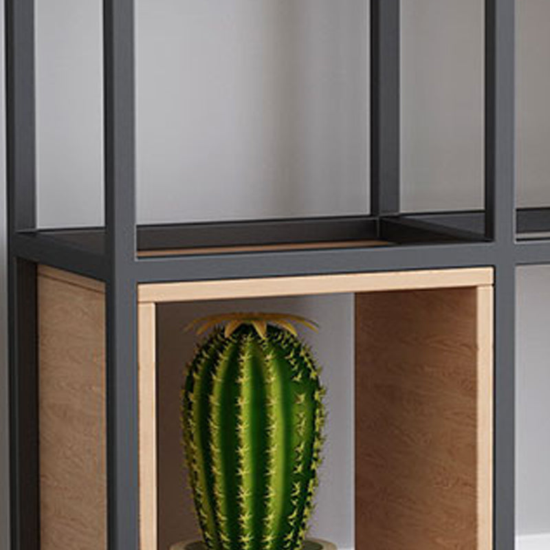 Open Metal Bookcase Minimalist Rectangular Shelf for Study Room