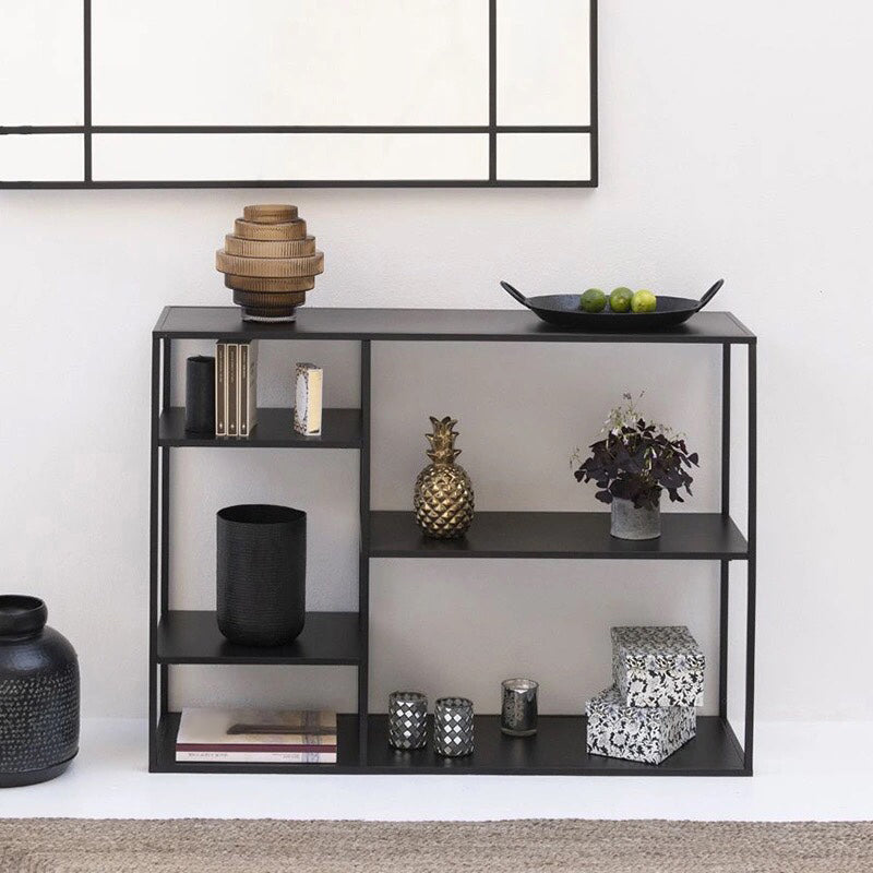 Minimalist Open Etagere Bookcase with Metal Rectangular Shelves Bookcase