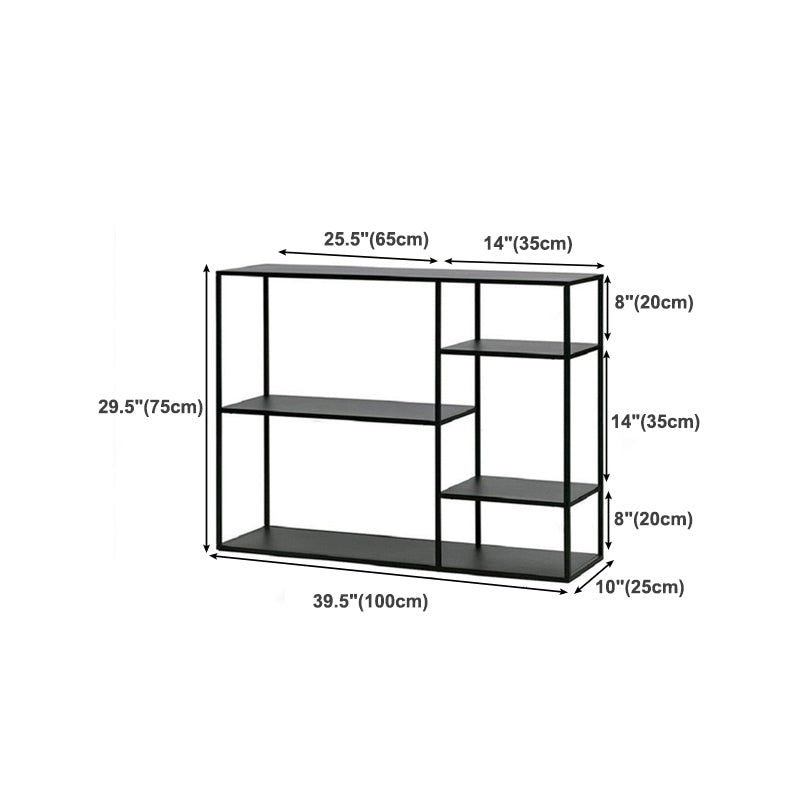 Minimalist Open Etagere Bookcase with Metal Rectangular Shelves Bookcase