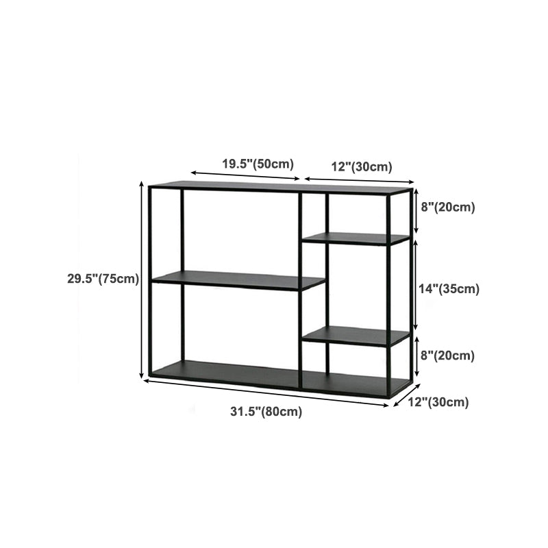 Minimalist Open Etagere Bookcase with Metal Rectangular Shelves Bookcase