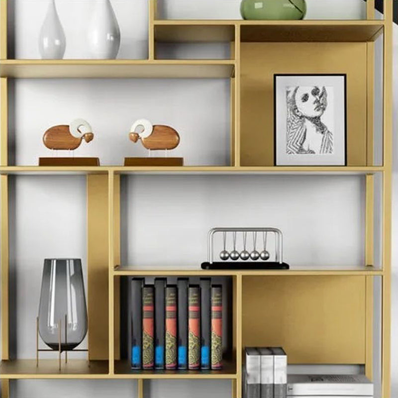 Open Etagere Bookcase Modern Style Shelf Bookcase with Metal Material
