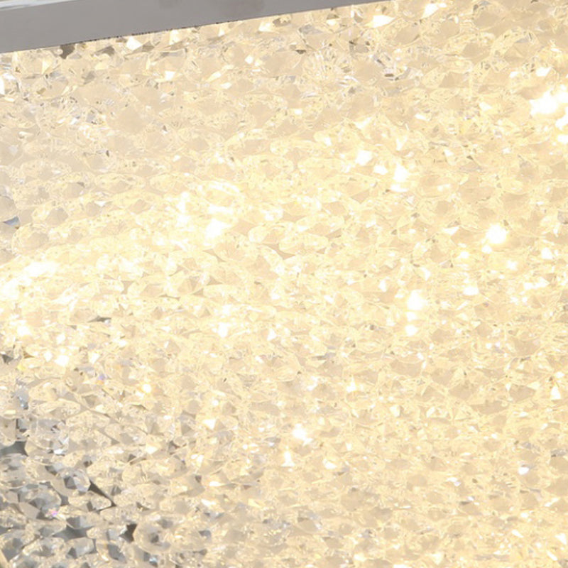 Eigentijdse spoelverlichting armaturen kwadraat kristal 1 lichte spoelmontage lampen in zilver