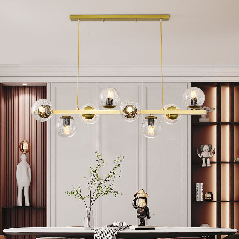 Globe Island Lights Modern Multi-Head Restaurant Hangende hanglampen met glazen schaduw