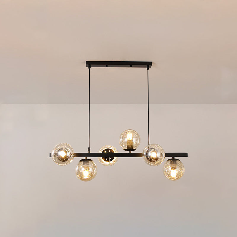 Globe Island Lights Modernes Multi-Head-Restaurant Hanging Anhängerlampen mit Glasschatten