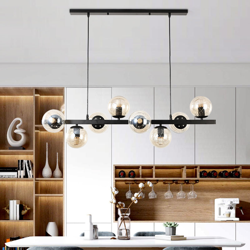 Globe Island Lights Modern Multi-Head Restaurant Hangende hanglampen met glazen schaduw