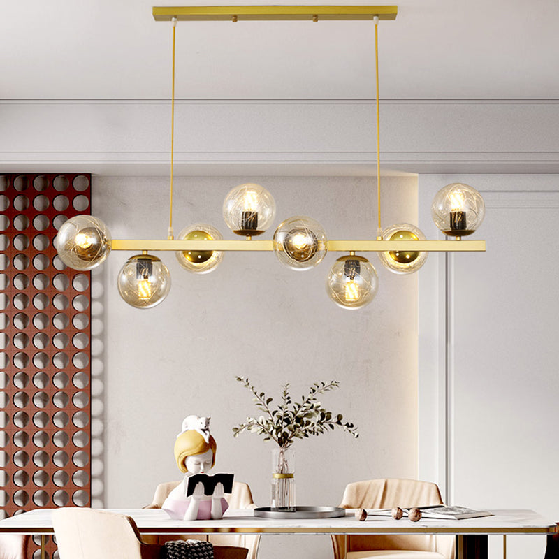 Globe Island Lights Modern Multi-Head Restaurant Hangende hanglampen met glazen schaduw