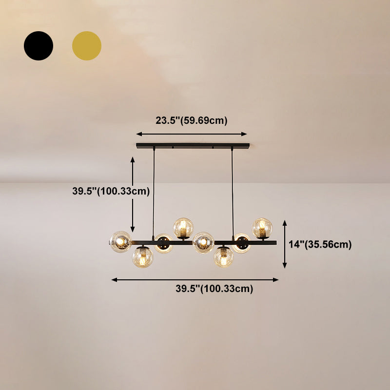 Globe Island Lights Modern Multi-Head Restaurant Hangende hanglampen met glazen schaduw