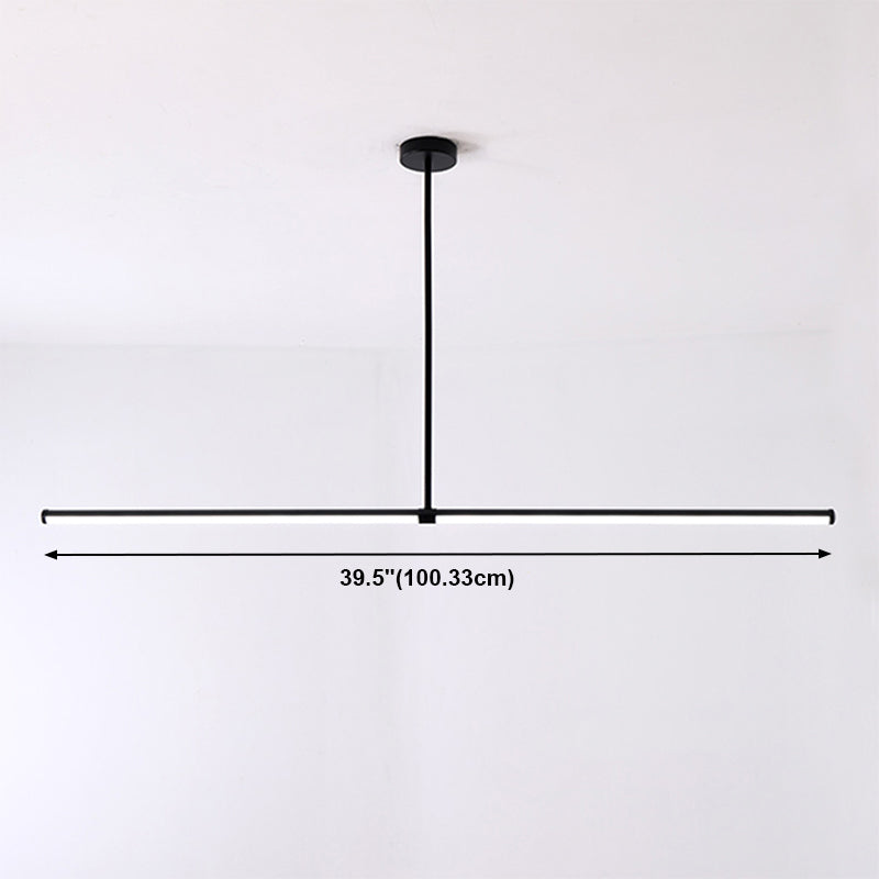 Modern Style Linear Pendant Light Metal 1-Light Hanging Pendant Light