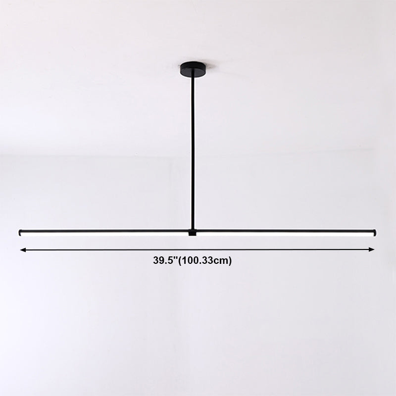 Estilo moderno lineal colgante de metal ligero 1 luz colgante de colgante