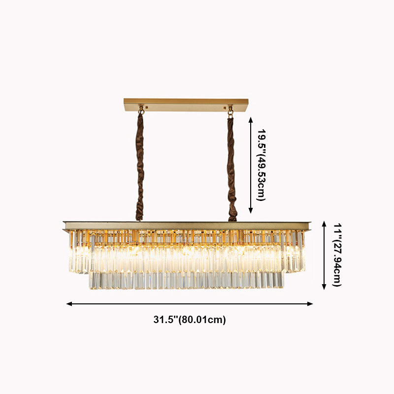 Modern Style Geometric Island Light Fixtures Crystal Island Pendants for Kitchen Island