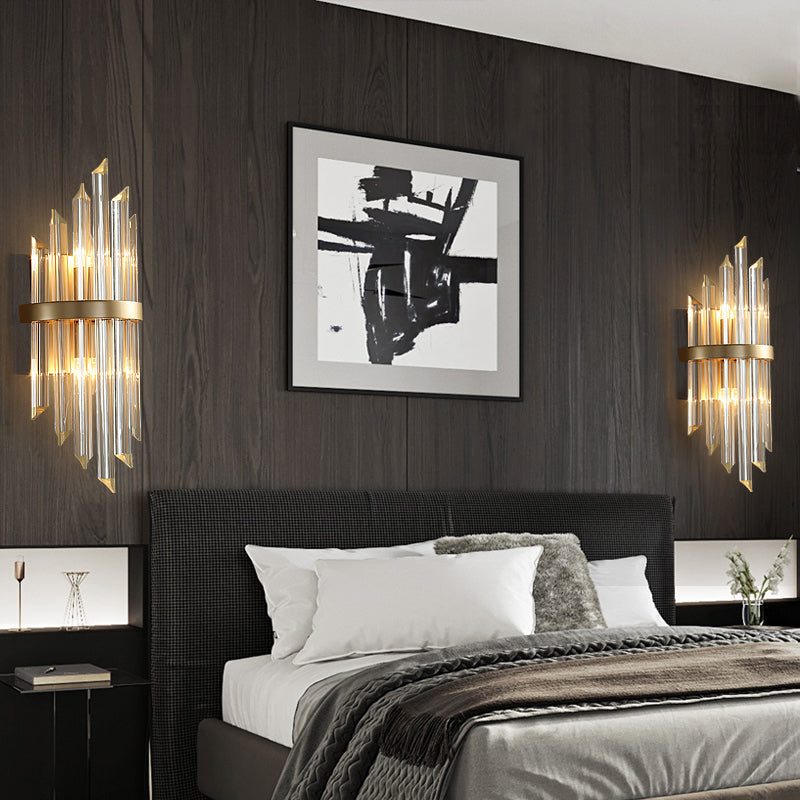 Postmodern Crystal Wall Light Geometric Shape Wall Sconce for Living Room