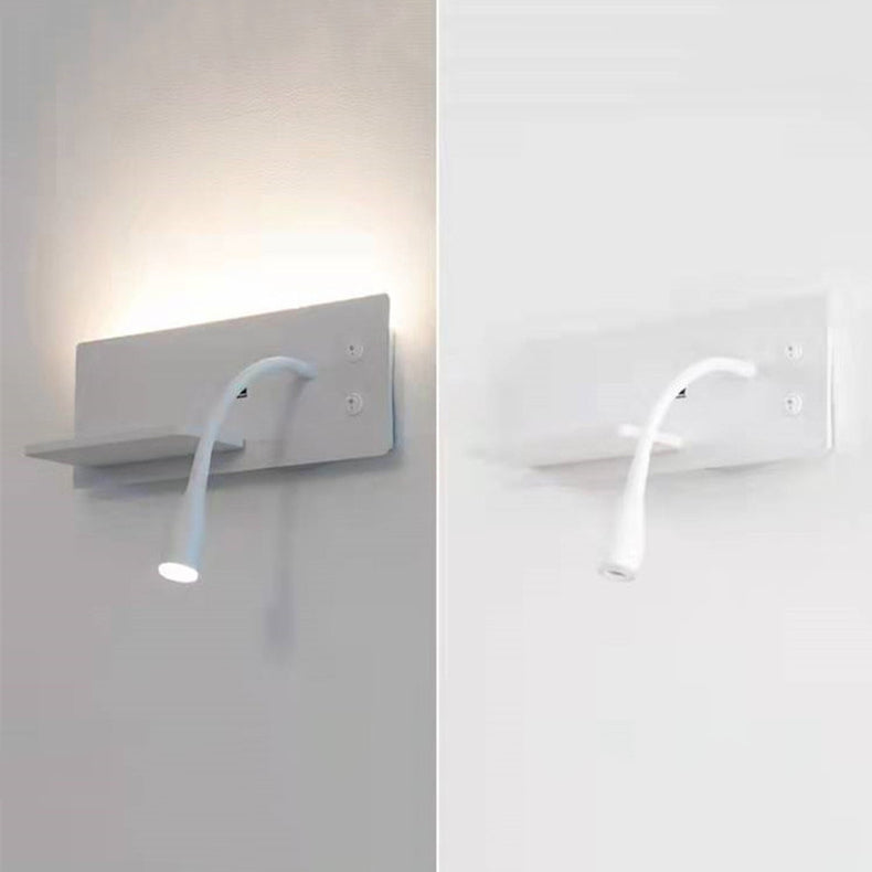 Modern Metal Wall Light Rectangle 12" Wide Reading Wall Sconce for Bedroom