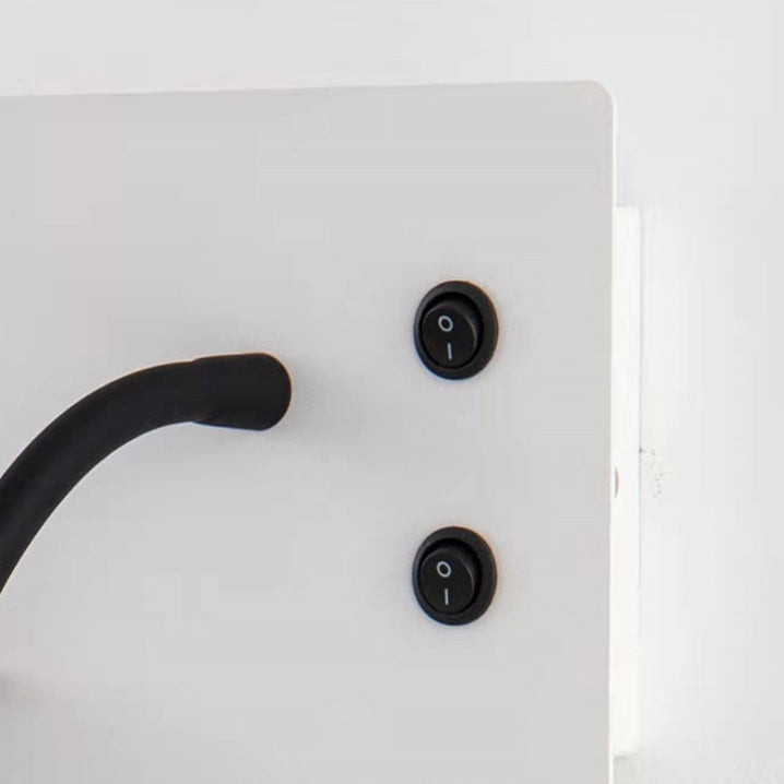 Modern Metal Wall Light Rectangle 12" Wide Reading Wall Sconce for Bedroom