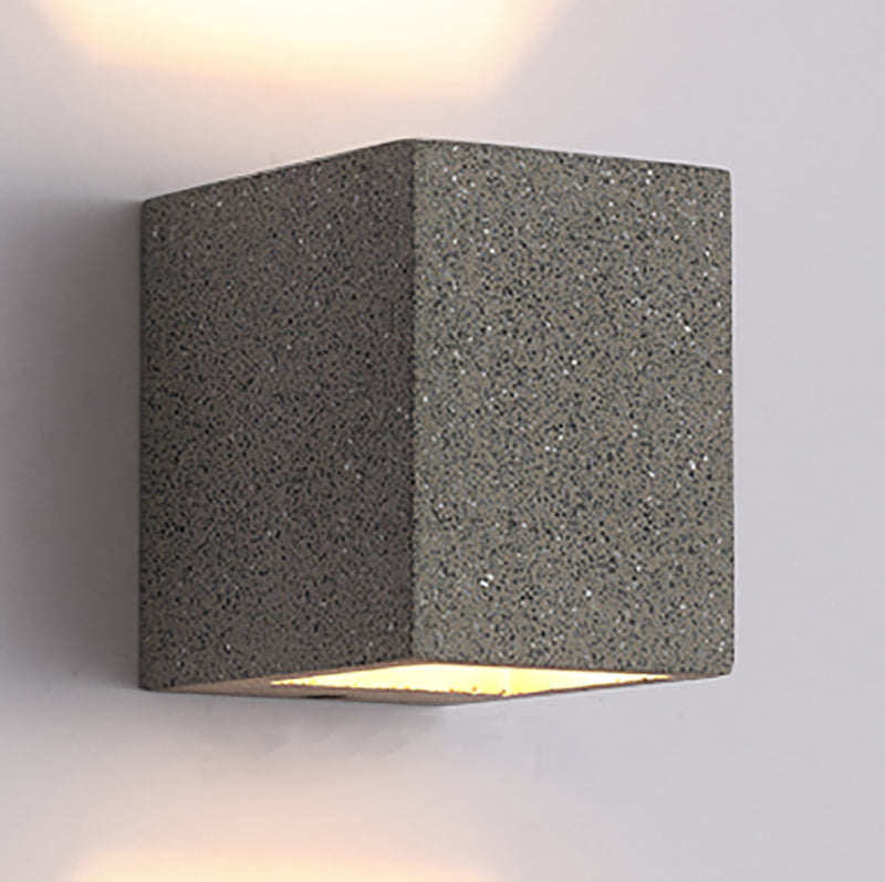 Cubic Hallway Sconce Light Fixture Concrete Simple Style Flush Mount Wall Light