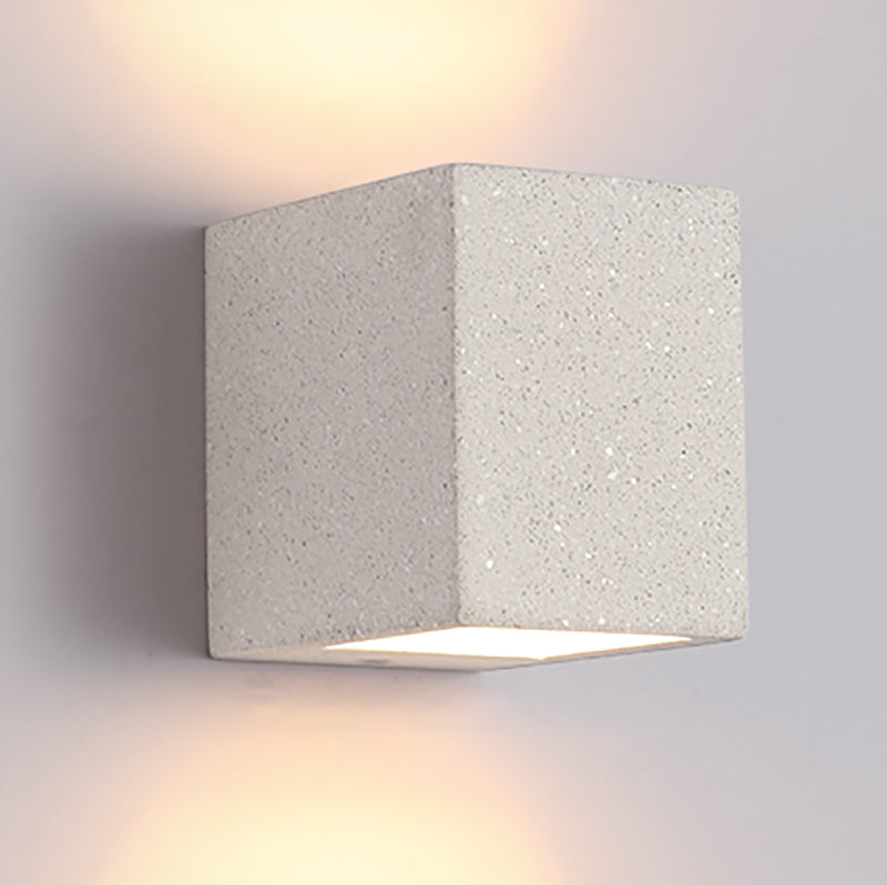 Cubic Hallway Sconce Light Fixture Concrete Simple Style Flush Mount Wall Light