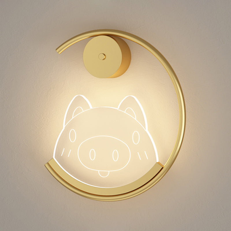 Stile per bambini a forma unica luci da parete in metallo lampade montate