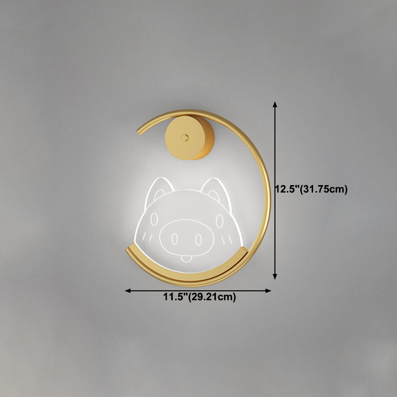 Stile per bambini a forma unica luci da parete in metallo lampade montate