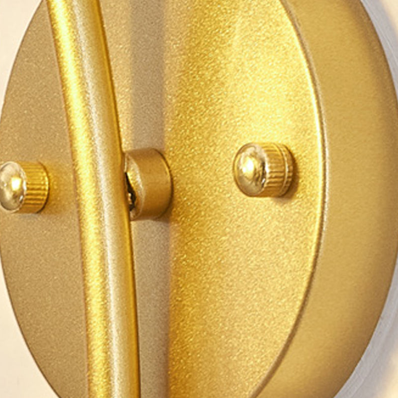 Lámpara de lámpara de pared global dorada simplicidad de vidrio blanco de 1 linda lámpara de vidrio