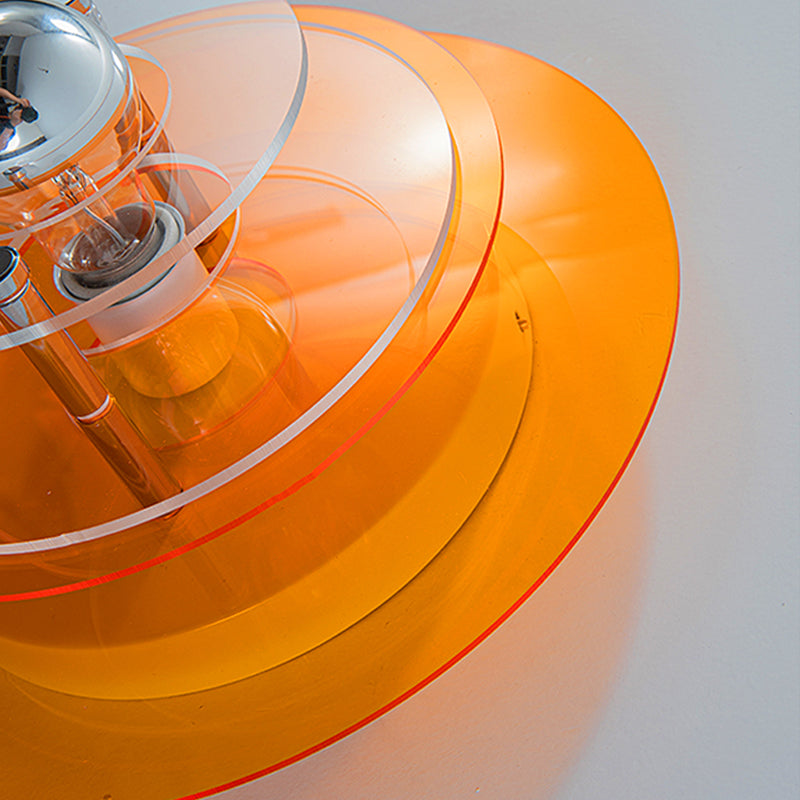 Creative Postmodern Round Sconce Lamp Acrylic 1-Light Staircase Wall Light Fixture