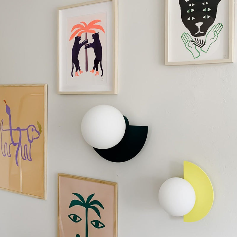 Ball Wall Lighting Fixtures Modern Style Glass 1 Light Wall Lamps