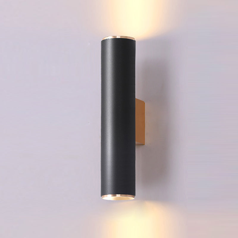 Medio cilindro forma de pared de metal estilo moderno 2 luces luz de montaje de pared