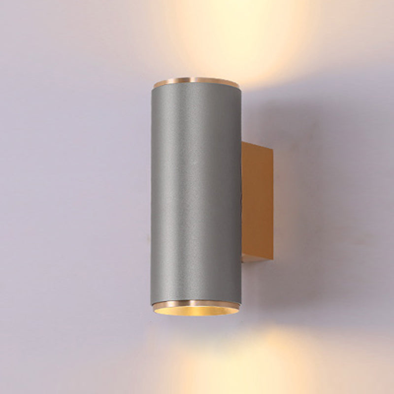Half Cylinder Shape Metal Wall Light Modern Style 2 Lights Wall Mount Light